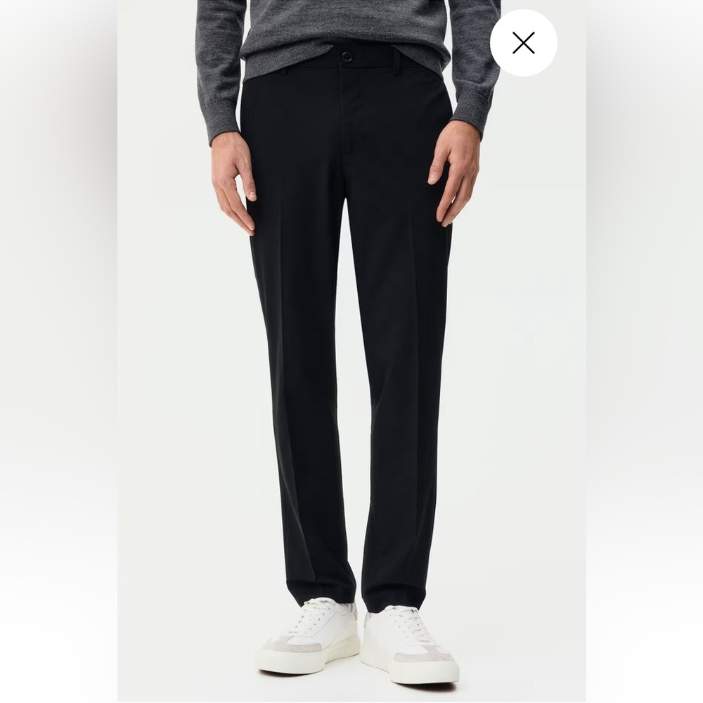 🎁H&M Black Men's Dress Pants - Slim Straight Trousers